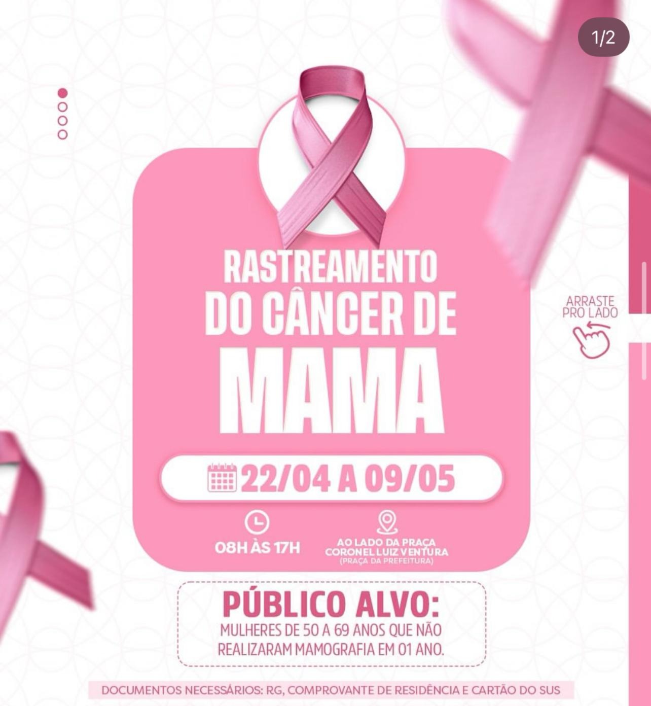 Carreta da Mamografia em São Sebastião do Passé.